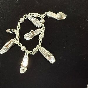 Brighton Silver Shoe Charm Bracelet
